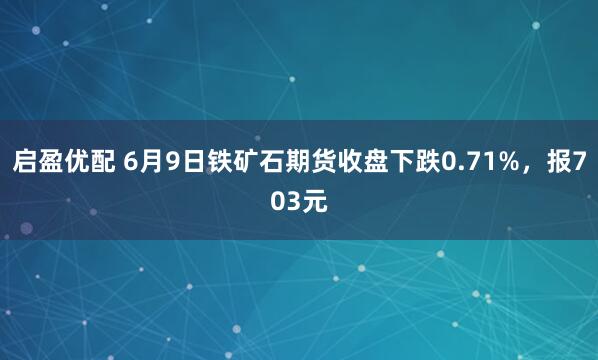 启盈优配 6月9日铁矿石期货收盘下跌0.71%，报703元