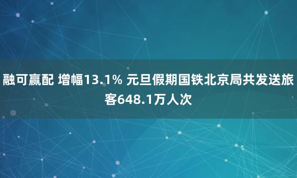 融可赢配 增幅13.1% 元旦假期国铁北京局共发送旅客648.1万人次