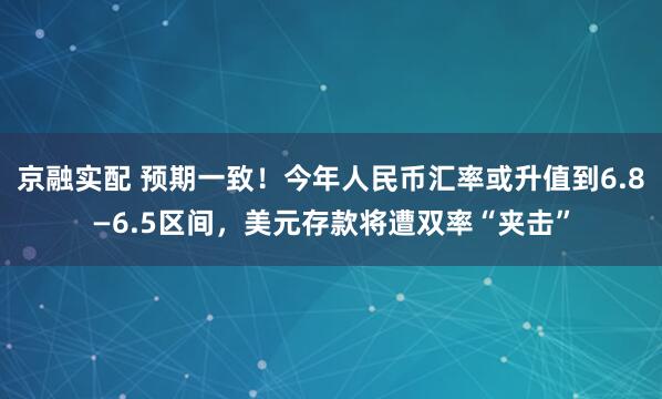 京融实配 预期一致！今年人民币汇率或升值到6.8—6.5区间，美元存款将遭双率“夹击”